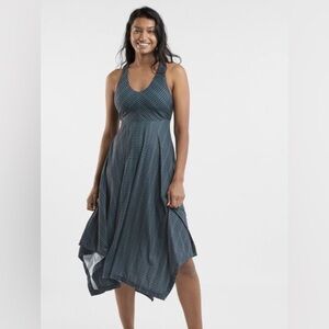 Prana Navy Striped High Low Dress